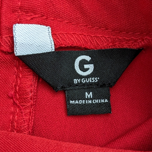 G by GUESS Ruffle One-Shoulder Halter Red Dress size M Medium - Picture 3 of 7